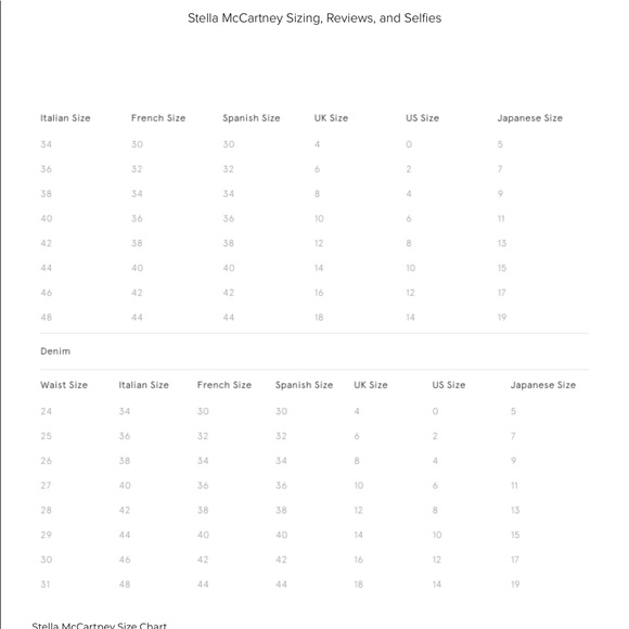 Adidas stella mccartney size chart Clearance